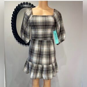 NWT J CEE PETITE DRESS SIZE PM CHEKERED